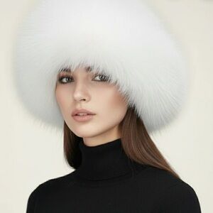 New Elegant Vincent and Bill White Mink Hat